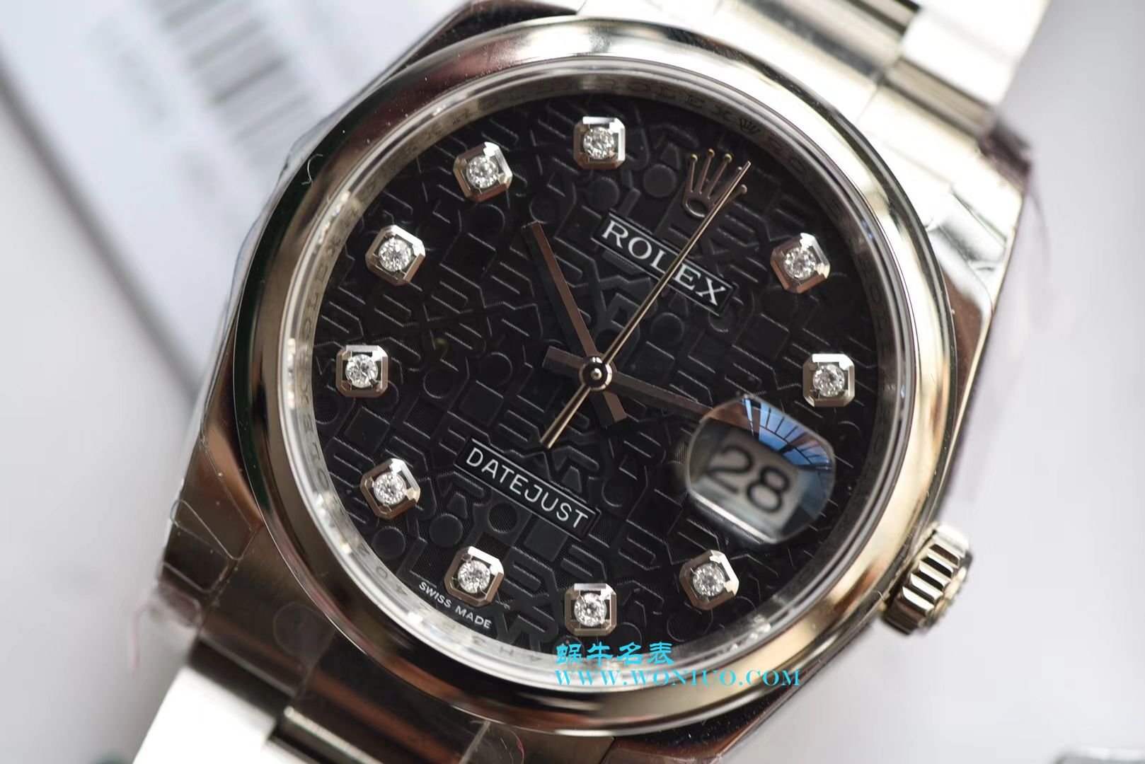  DJ  劳力士36日志型系列116234黑纪念花纹盘镶钻腕表 / R211
