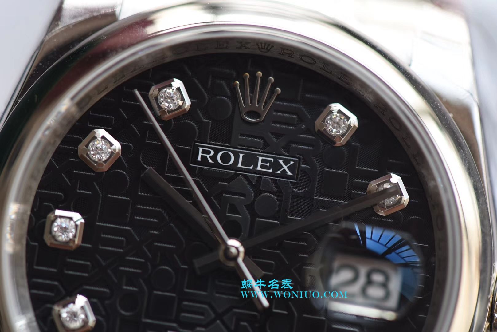   DJ  劳力士36日志型系列116234黑纪念花纹盘镶钻腕表 / R211
