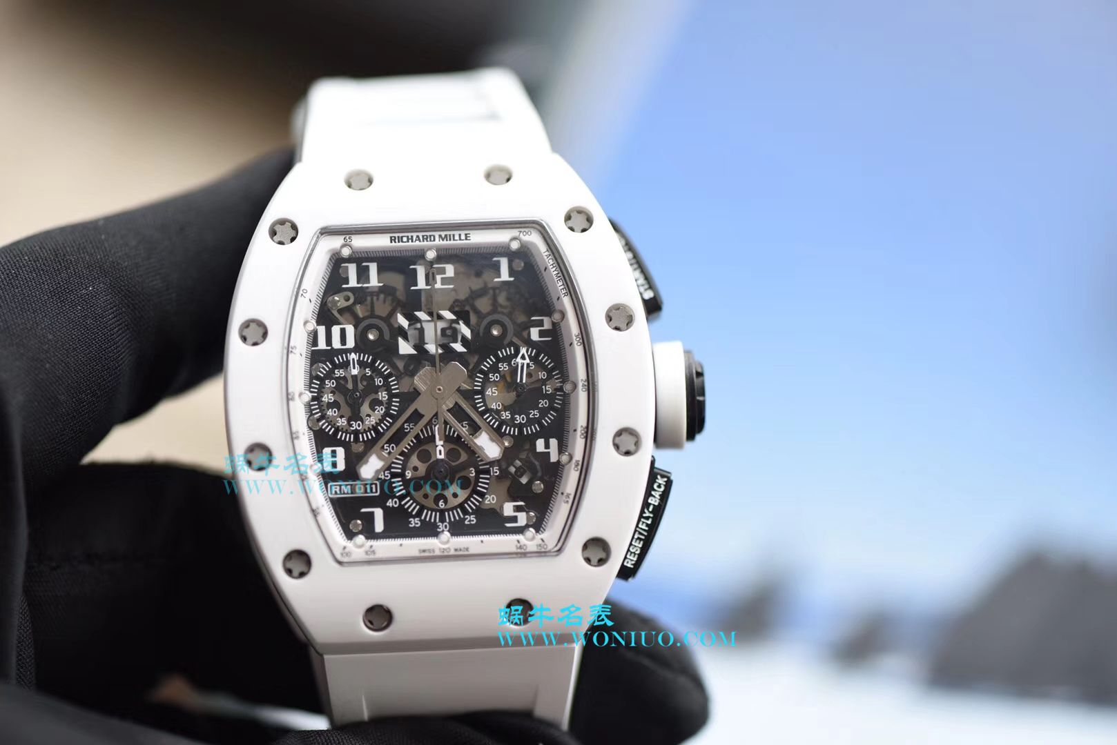   KV  理查德米尔RICHARD MILLE男士系列RM011 白陶瓷多功能腕表 / RM 011G