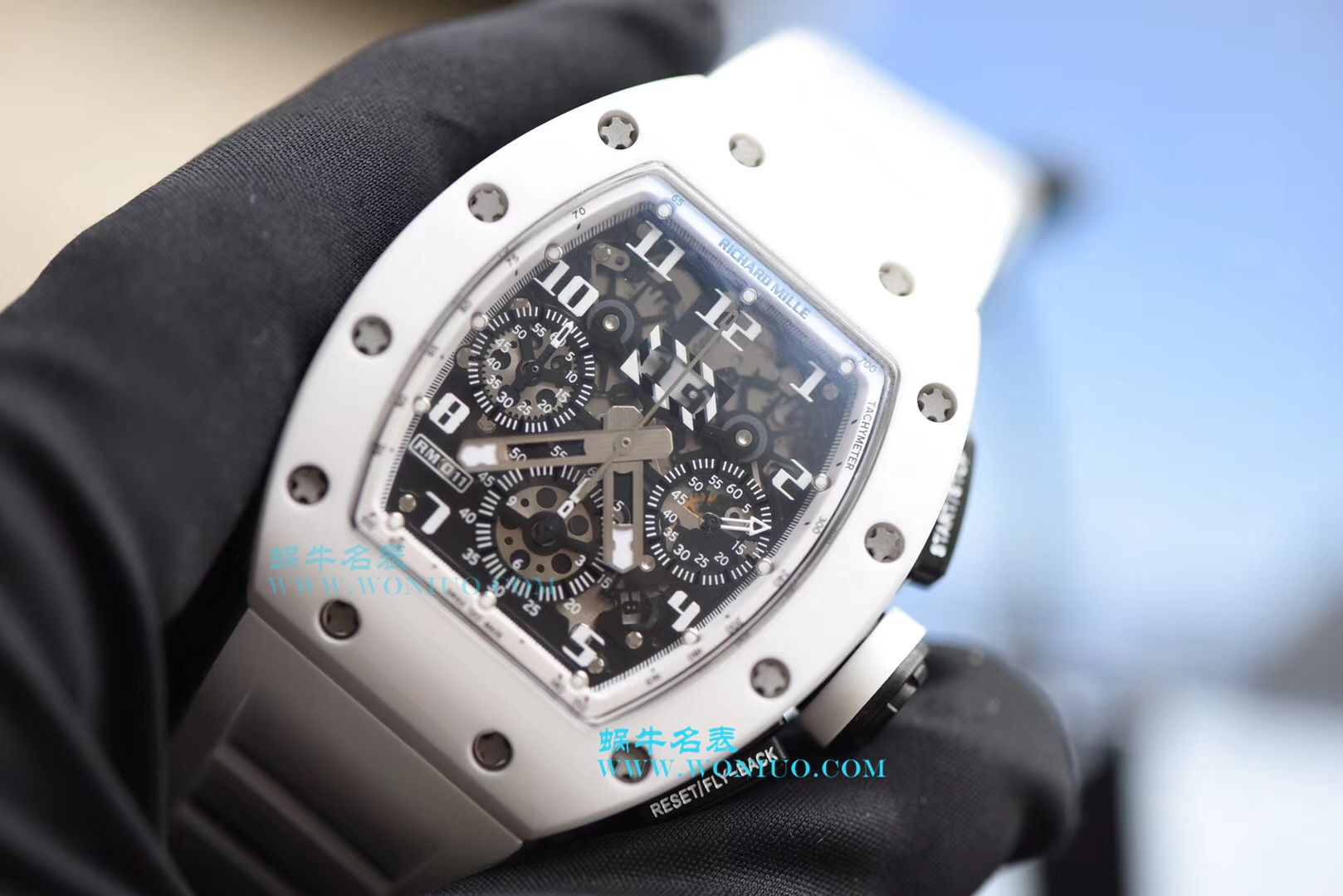   KV  理查德米尔RICHARD MILLE男士系列RM011 白陶瓷多功能腕表 / RM 011G