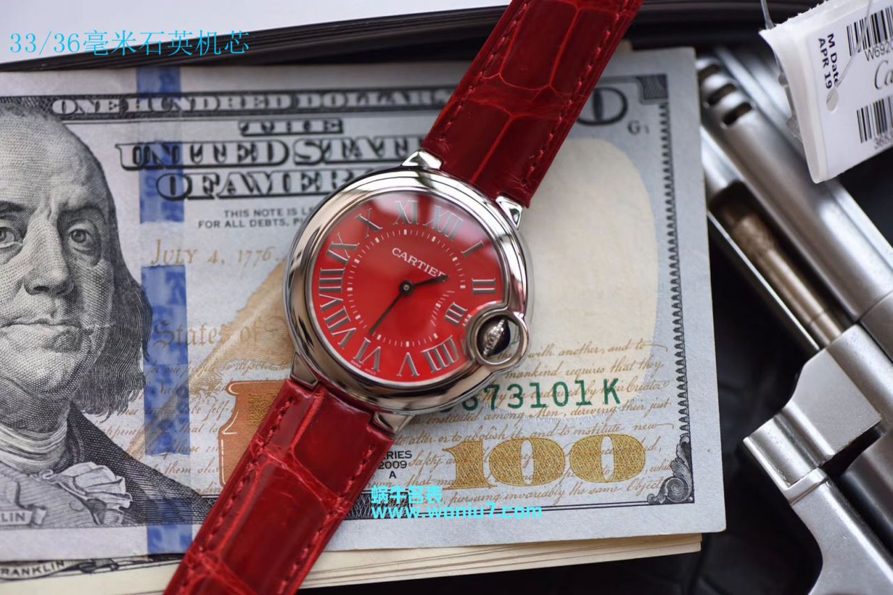   V6  卡地亚蓝气球系列WSBB0022女士33毫米机械中国红特别版腕表 / K147