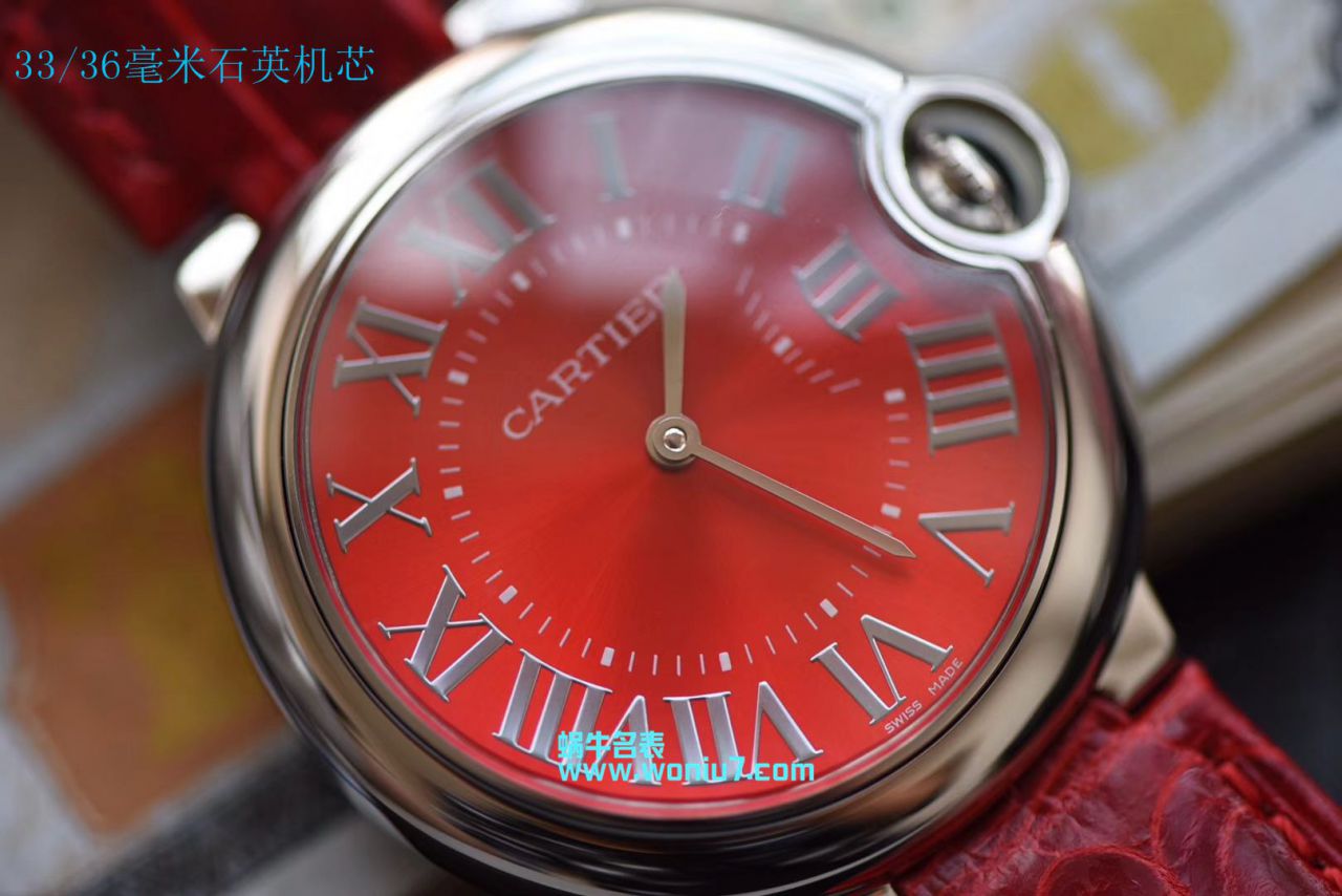   V6  卡地亚蓝气球系列WSBB0022女士33毫米机械中国红特别版腕表 / K147