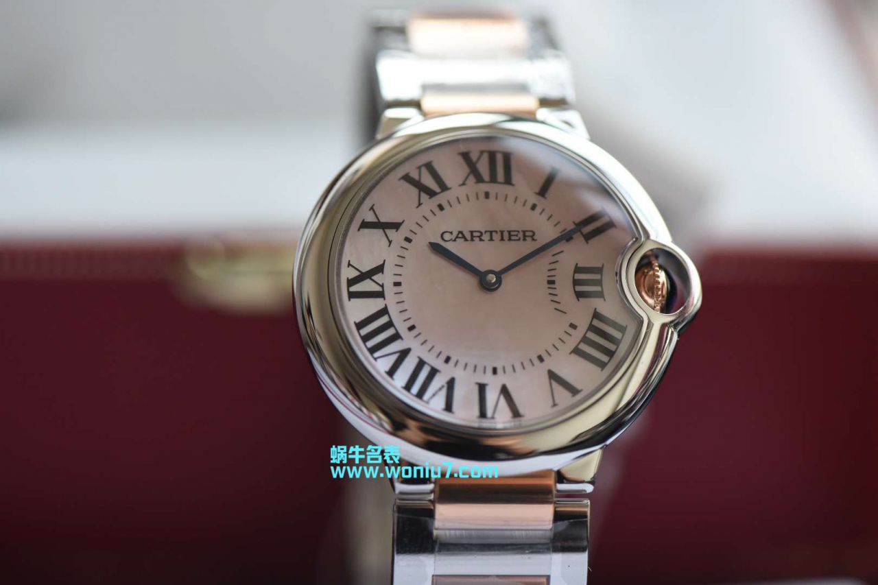 V6工厂～蓝气球鼻祖工厂女装36MM直径间金石英款美艳天然贝母表面 / K171