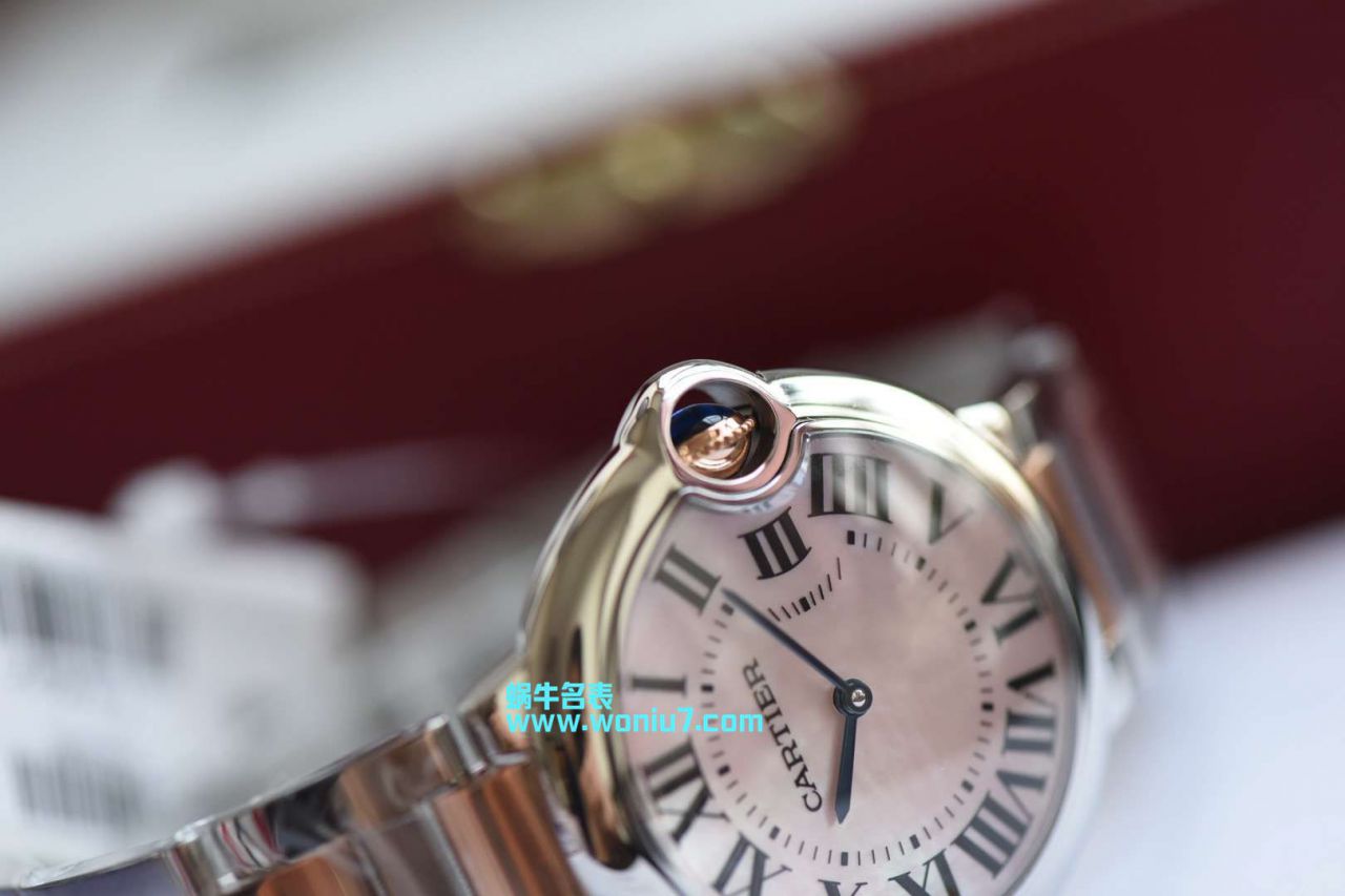 V6工厂～蓝气球鼻祖工厂女装36MM直径间金石英款美艳天然贝母表面 / K171