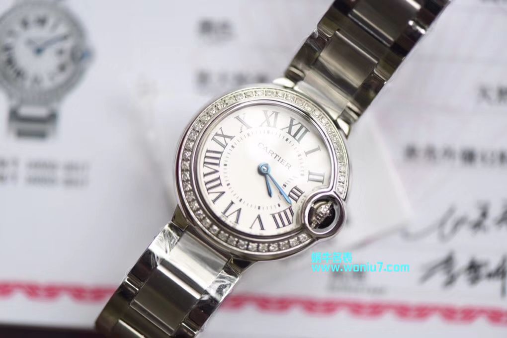   渠道原单  卡地亚蓝气球系列WE9003Z3腕表28毫米女士真钻石英 / K173