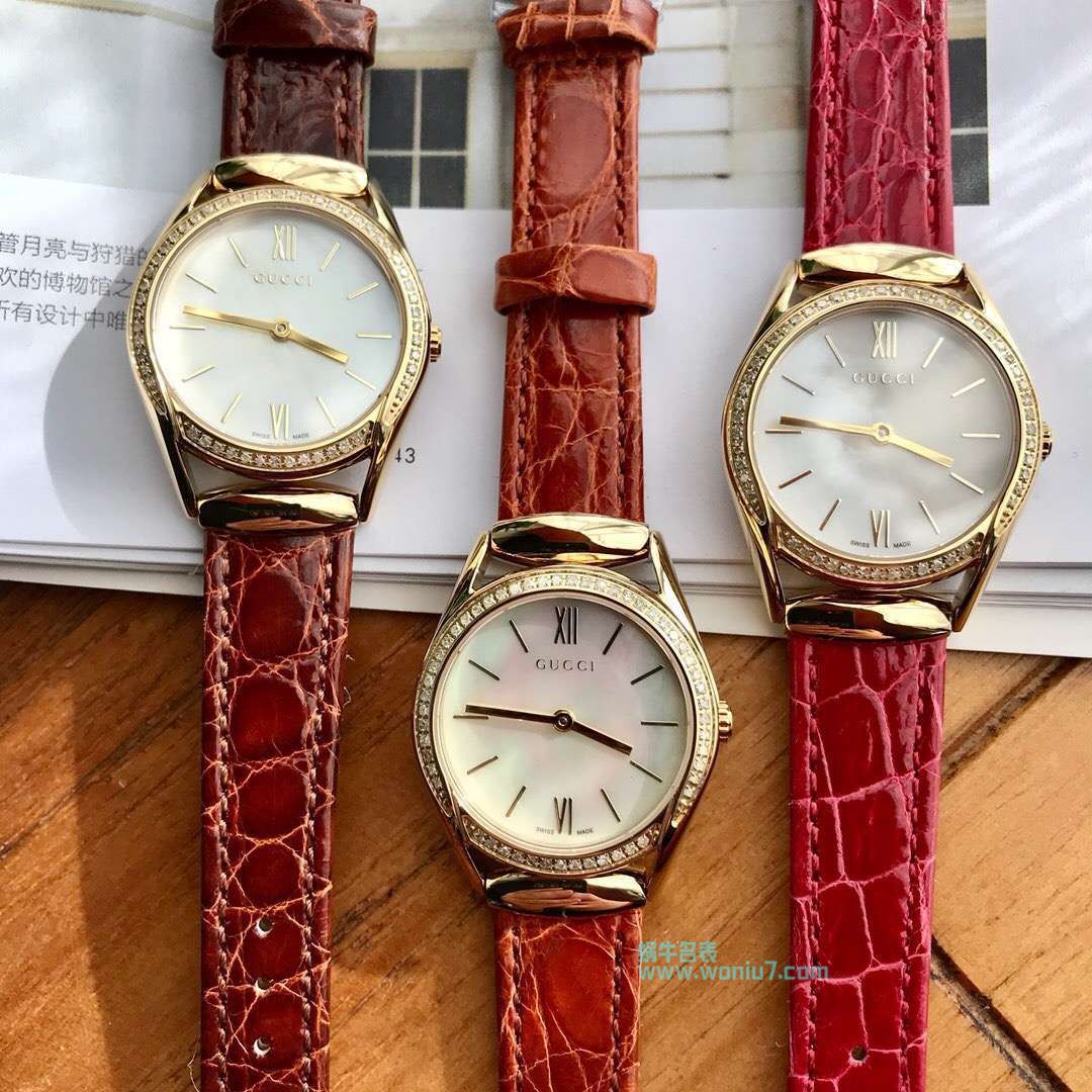 高端原单女装硬货！下手要快！Gucci新款真钻石英女表，表盘镶嵌52颗Vs1.1真钻、珍珠贝母面 / GUCCI KK11