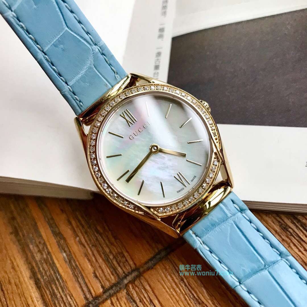 高端原单女装硬货！下手要快！Gucci新款真钻石英女表，表盘镶嵌52颗Vs1.1真钻、珍珠贝母面 / GUCCI KK11
