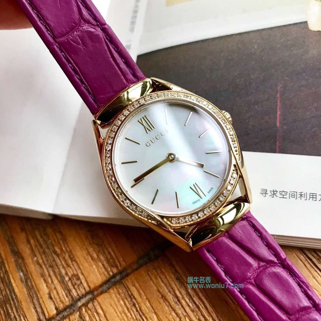 高端原单女装硬货！下手要快！Gucci新款真钻石英女表，表盘镶嵌52颗Vs1.1真钻、珍珠贝母面 / GUCCI KK11