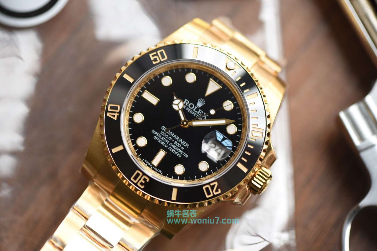   VR  土豪全18K包金黑水鬼～  劳力士潜航者型系列116618LN-97208 黑盘腕表 / R258