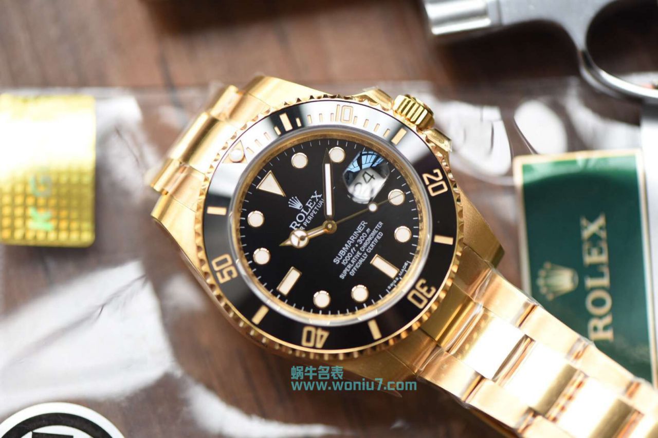   VR  土豪全18K包金黑水鬼～  劳力士潜航者型系列116618LN-97208 黑盘腕表 / R258