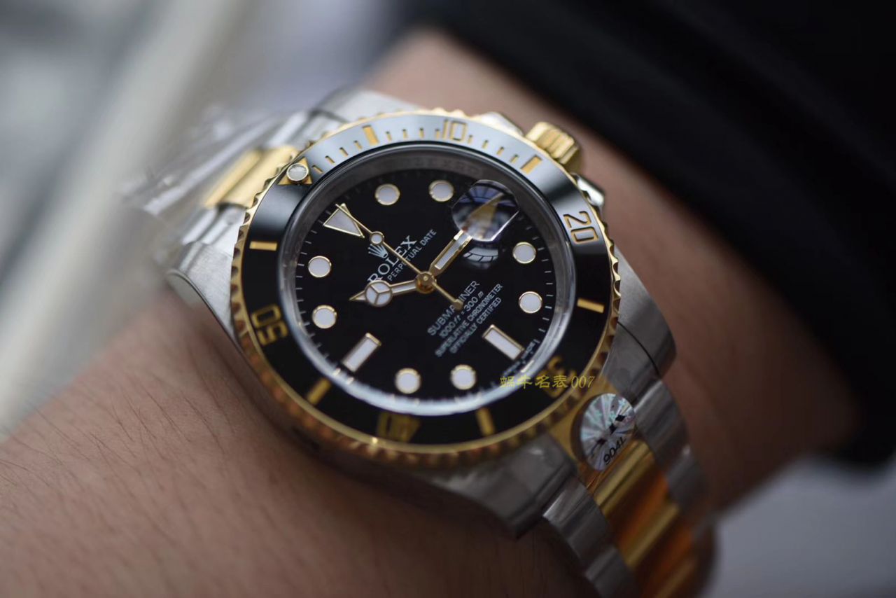 劳力士潜航者型系列116613-LN-97203黑盘腕表  AR间金黑水鬼手表   / R273