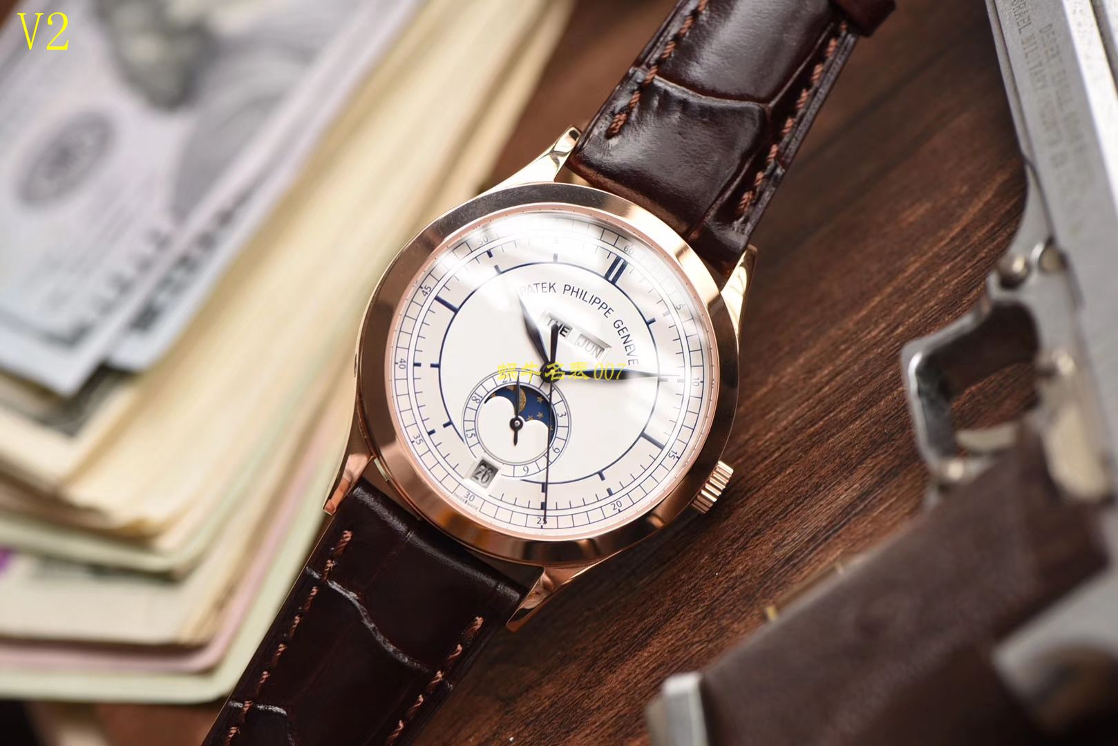   台湾厂百达翡丽复杂功能计时系列5396G 玫瑰金男表 / BD205