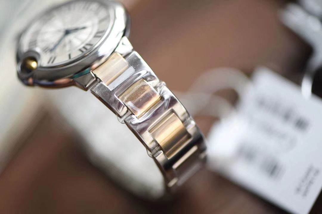 卡地亚蓝气球系列W2BB0002腕表33毫米  V9高女表  V9厂18K包金蓝气球间金款 / K202