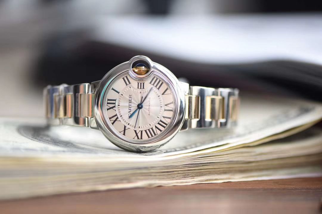 卡地亚蓝气球系列W2BB0002腕表33毫米  V9高女表  V9厂18K包金蓝气球间金款 / K202