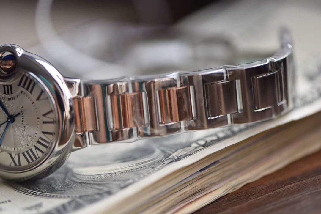 卡地亚蓝气球系列W2BB0023腕表33毫米玫瑰金女装  V9厂18K包金蓝气球间金款   / K205