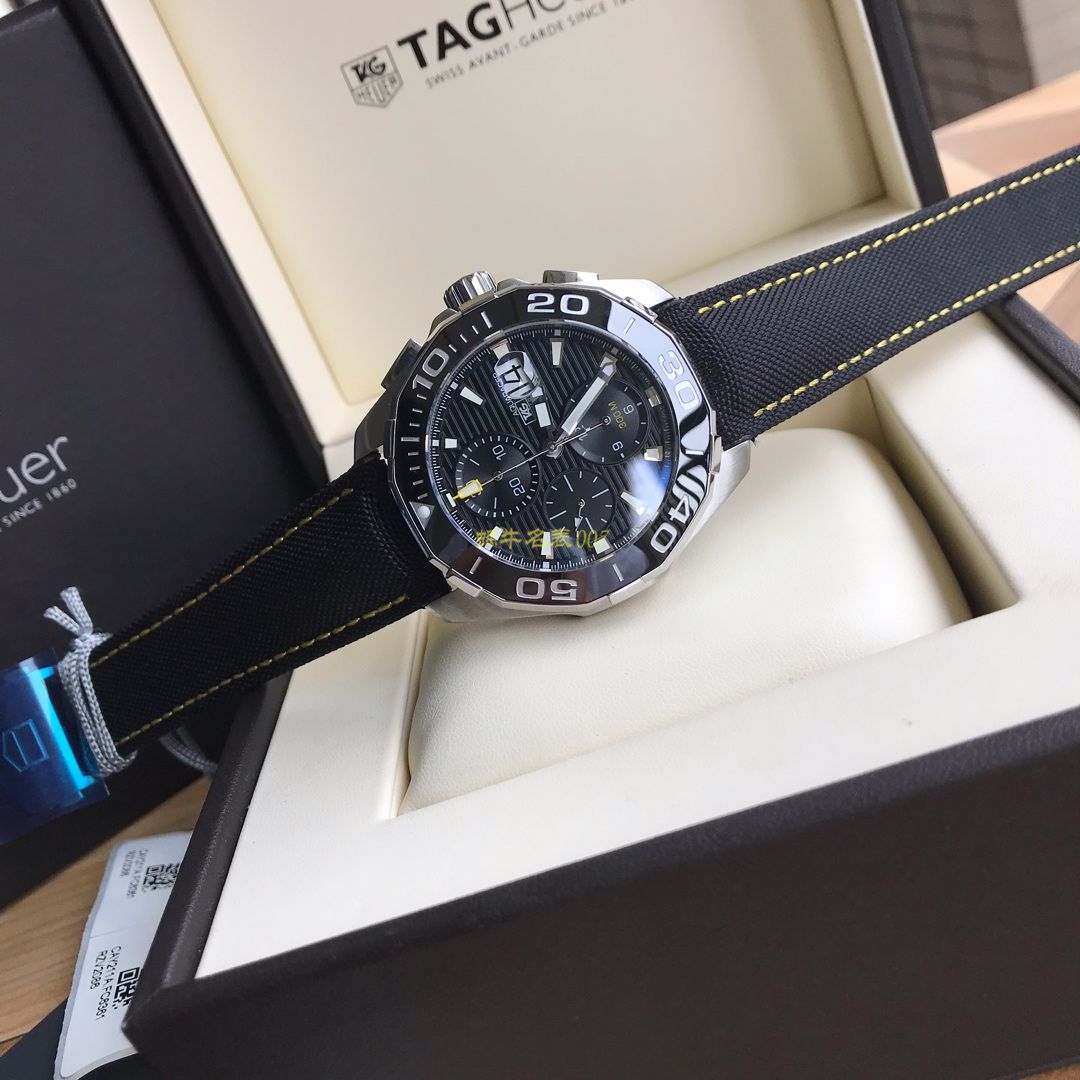 视频评测泰格豪雅竞潜系列CAY211A.BA0927腕表，CAY211A.FC6361，泰格豪雅竞潜系列原单计时机械表，搭载原装瑞士ETA7750机械机芯 / TG065