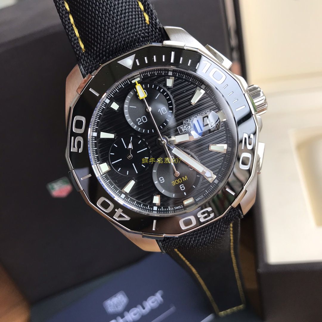 视频评测泰格豪雅竞潜系列CAY211A.BA0927腕表，CAY211A.FC6361，泰格豪雅竞潜系列原单计时机械表，搭载原装瑞士ETA7750机械机芯 / TG065