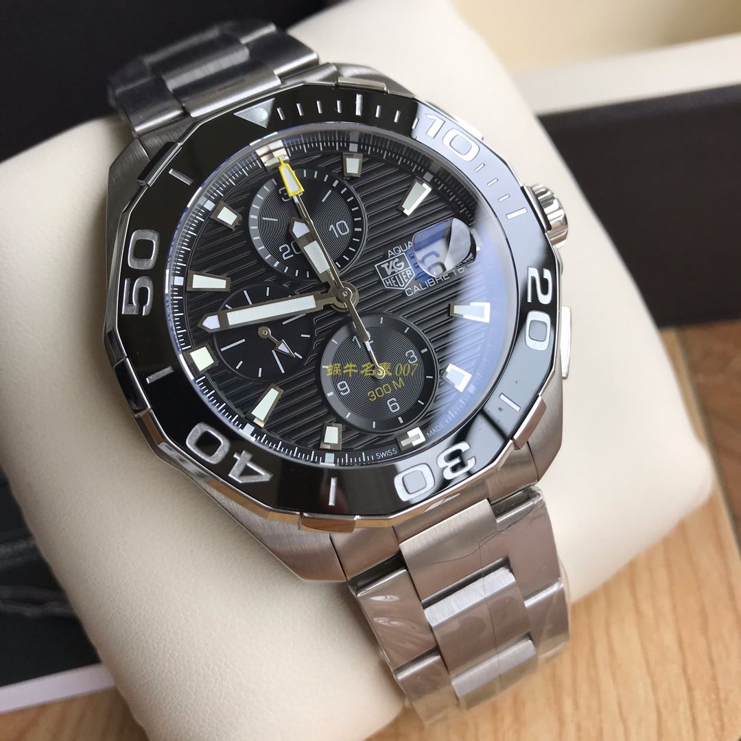 视频评测泰格豪雅竞潜系列CAY211A.BA0927腕表，CAY211A.FC6361，泰格豪雅竞潜系列原单计时机械表，搭载原装瑞士ETA7750机械机芯 / TG065