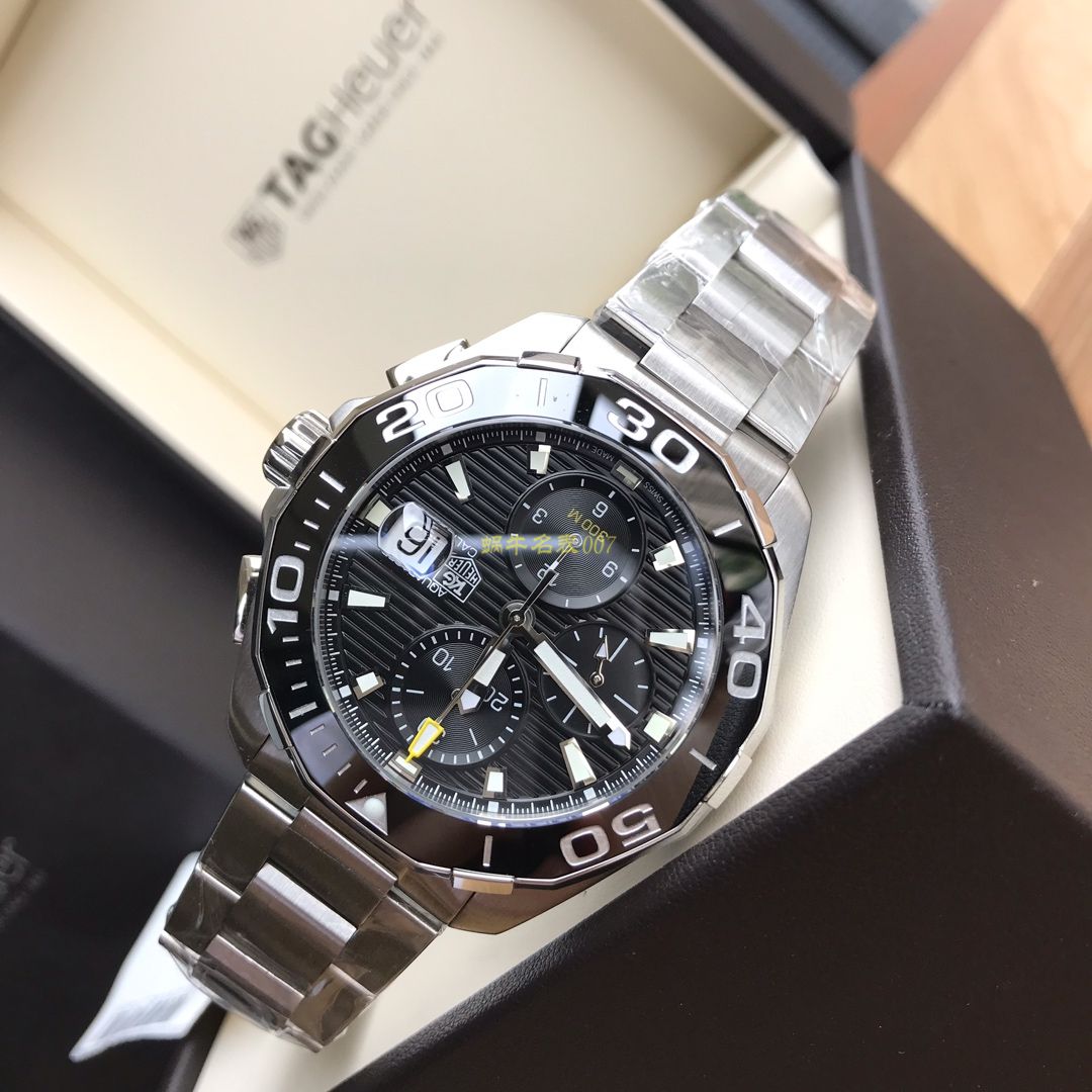视频评测泰格豪雅竞潜系列CAY211A.BA0927腕表，CAY211A.FC6361，泰格豪雅竞潜系列原单计时机械表，搭载原装瑞士ETA7750机械机芯 / TG065