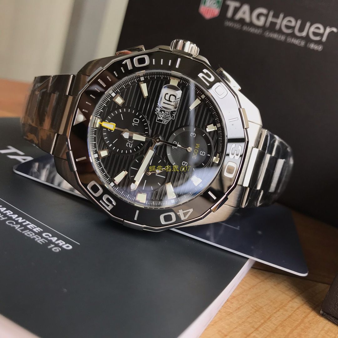 视频评测泰格豪雅竞潜系列CAY211A.BA0927腕表，CAY211A.FC6361，泰格豪雅竞潜系列原单计时机械表，搭载原装瑞士ETA7750机械机芯 / TG065