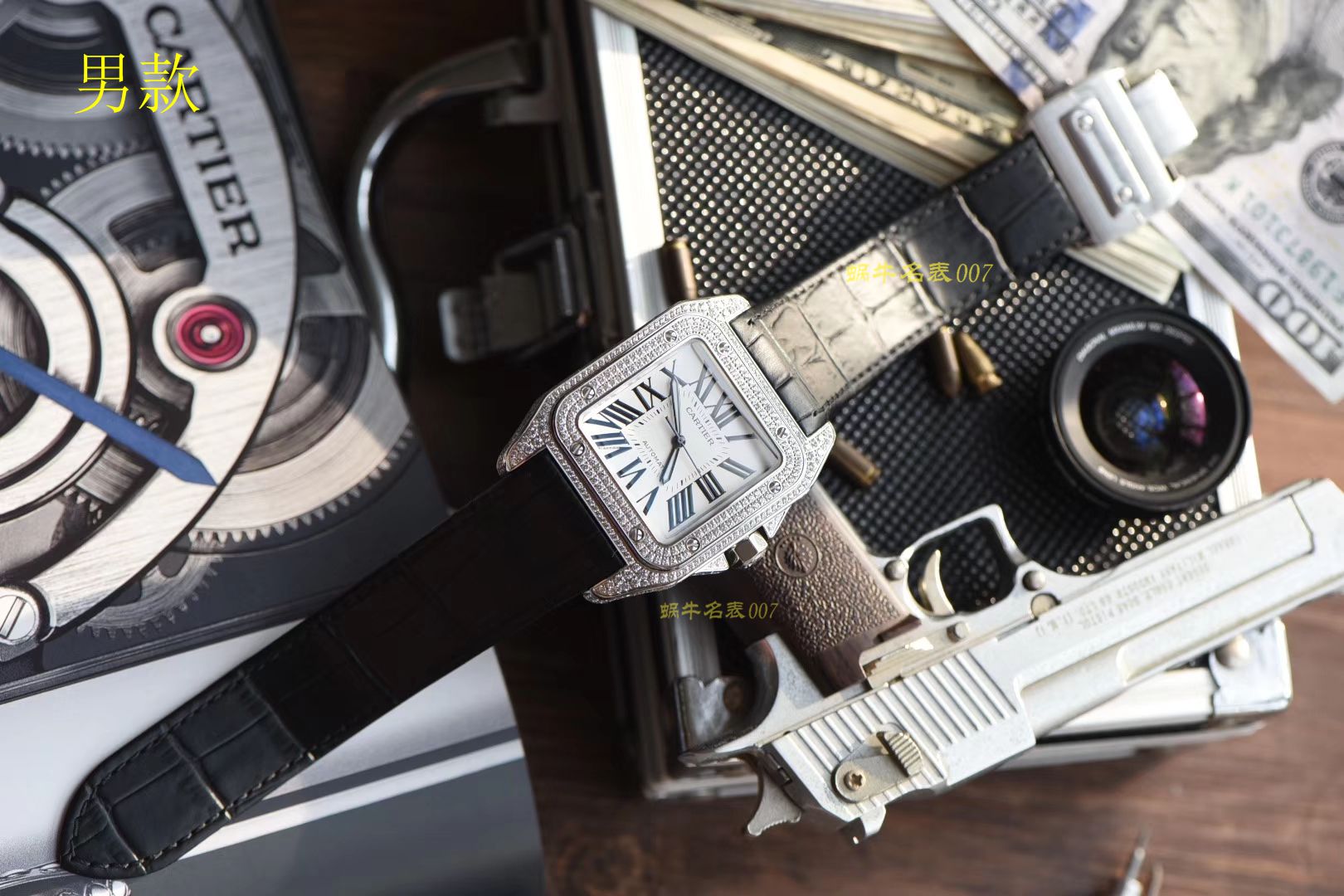 视频评测卡地亚山度士W20106X8腕表，V6厂满钻款SANTOS 100后镶钻 / K212