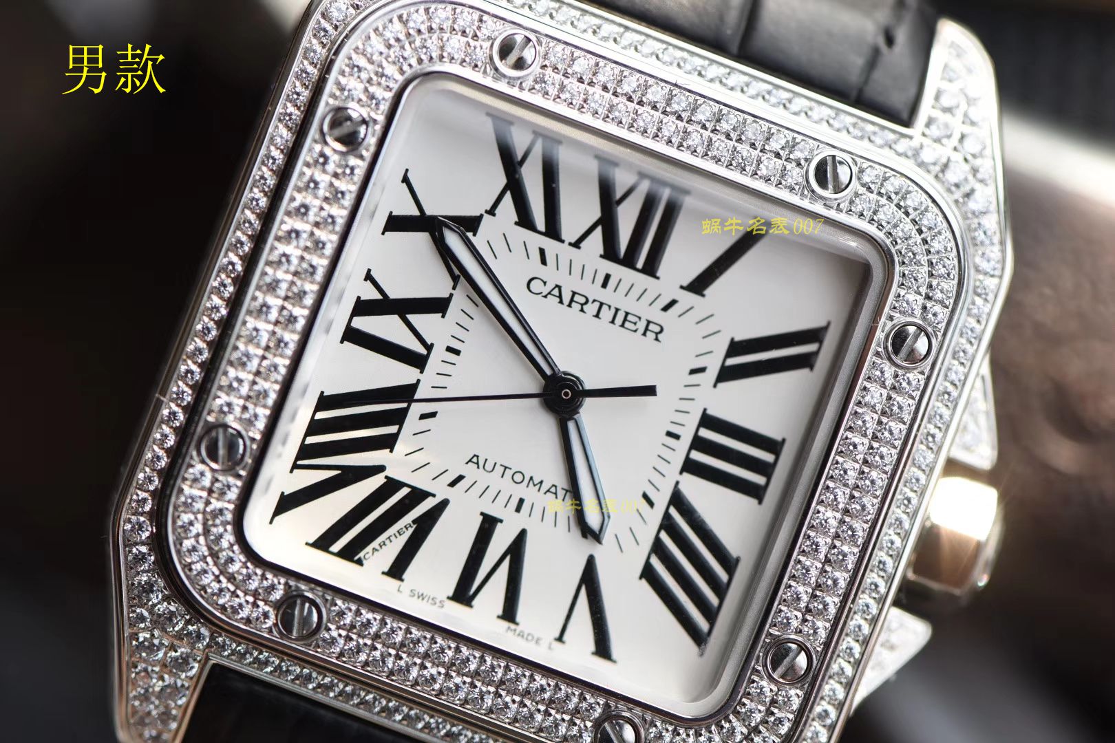 视频评测卡地亚山度士W20106X8腕表，V6厂满钻款SANTOS 100后镶钻 / K212