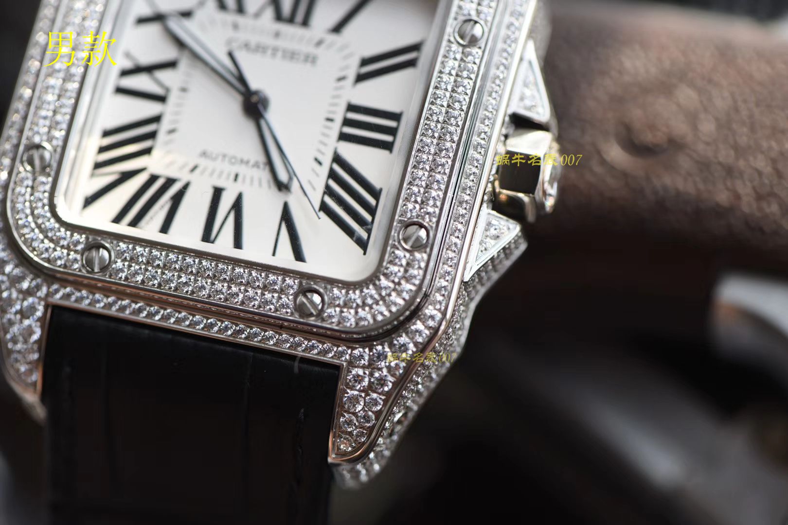 视频评测卡地亚山度士W20106X8腕表，V6厂满钻款SANTOS 100后镶钻 / K212