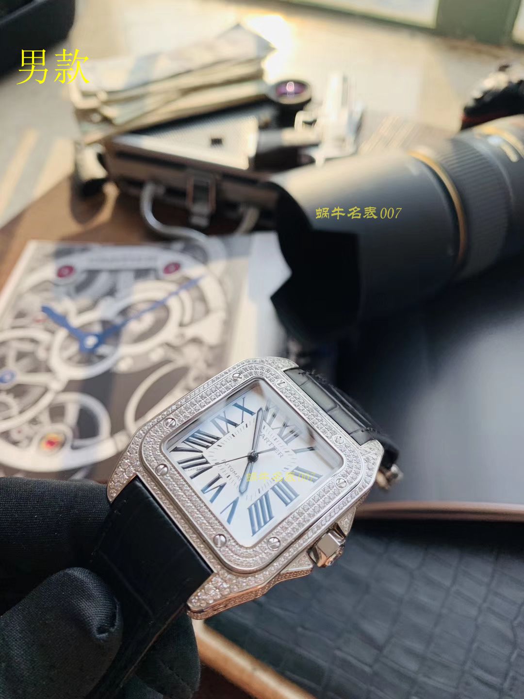 视频评测卡地亚山度士W20106X8腕表，V6厂满钻款SANTOS 100后镶钻 / K212