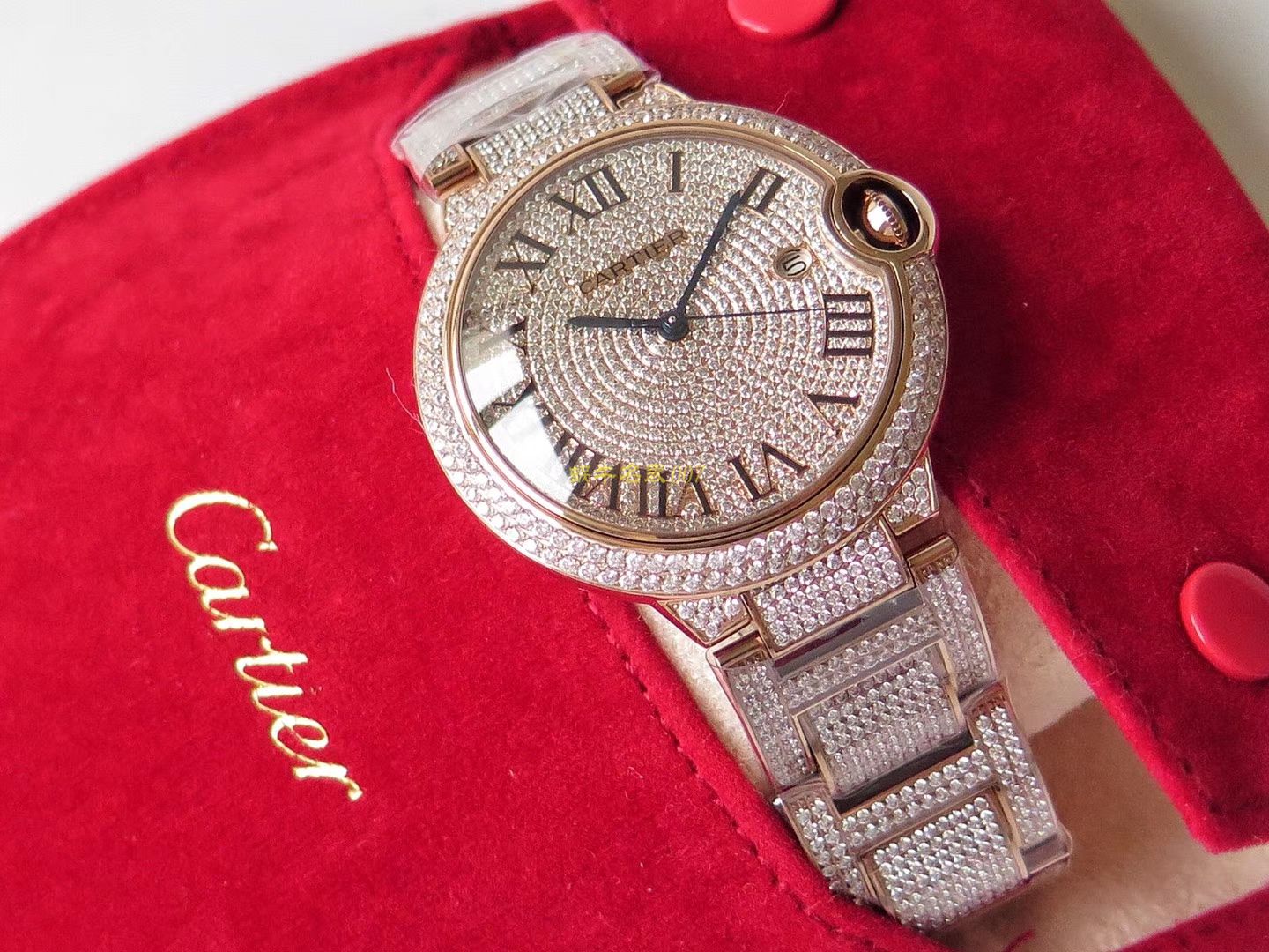   TW  ]卡地亚神豪级满钻版42mm大气球W69006Z2（全玫瑰金版）以及WE9009Z3（全白金版）腕表 / K213