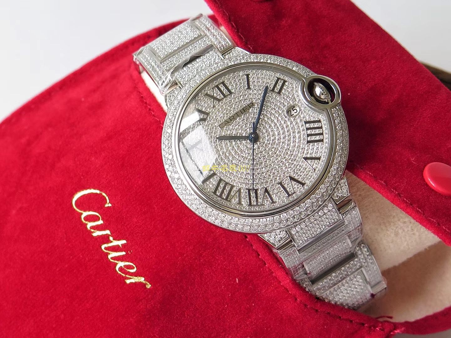   TW  ]卡地亚神豪级满钻版42mm大气球W69006Z2（全玫瑰金版）以及WE9009Z3（全白金版）腕表 / K213