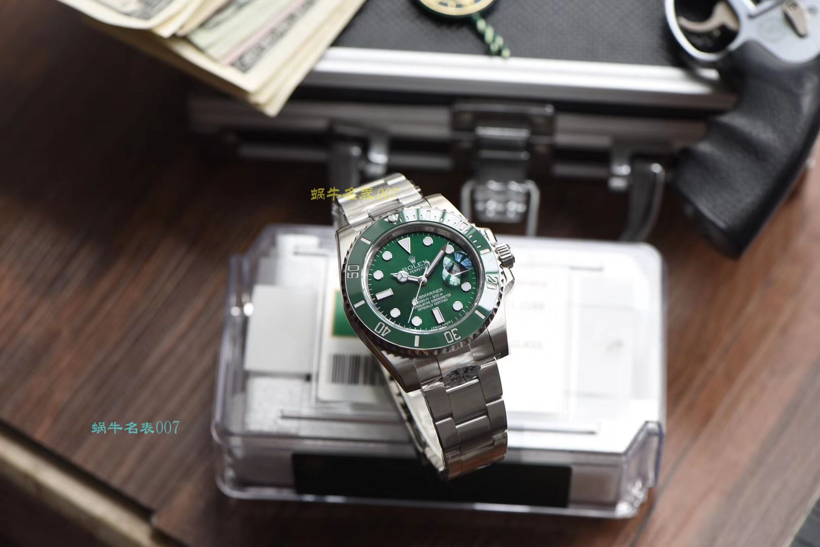   AR劳力士绿水鬼手表  劳力士潜航者型系列116610LV-97200 绿盘腕表 / R318