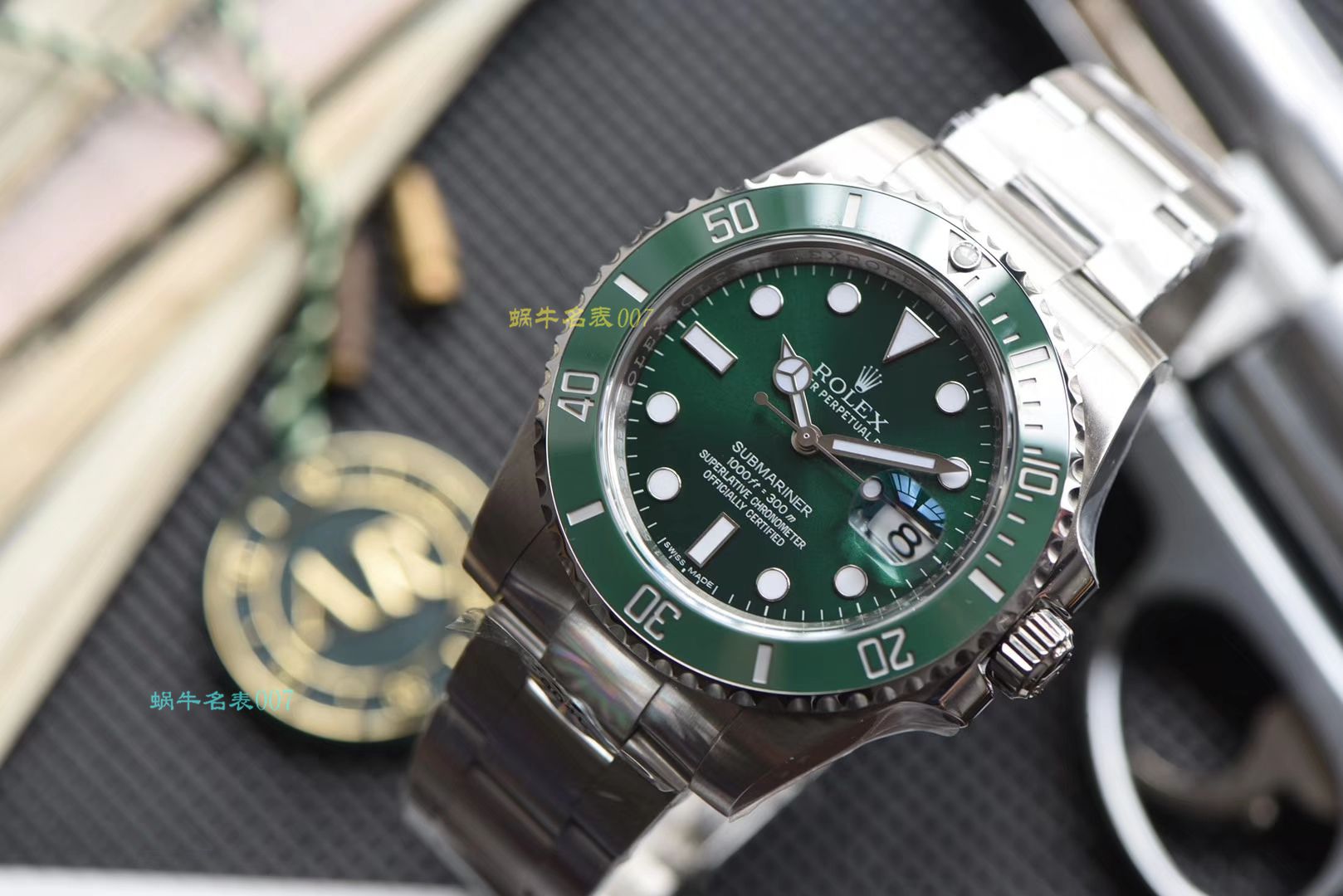   AR劳力士绿水鬼手表  劳力士潜航者型系列116610LV-97200 绿盘腕表 / R318