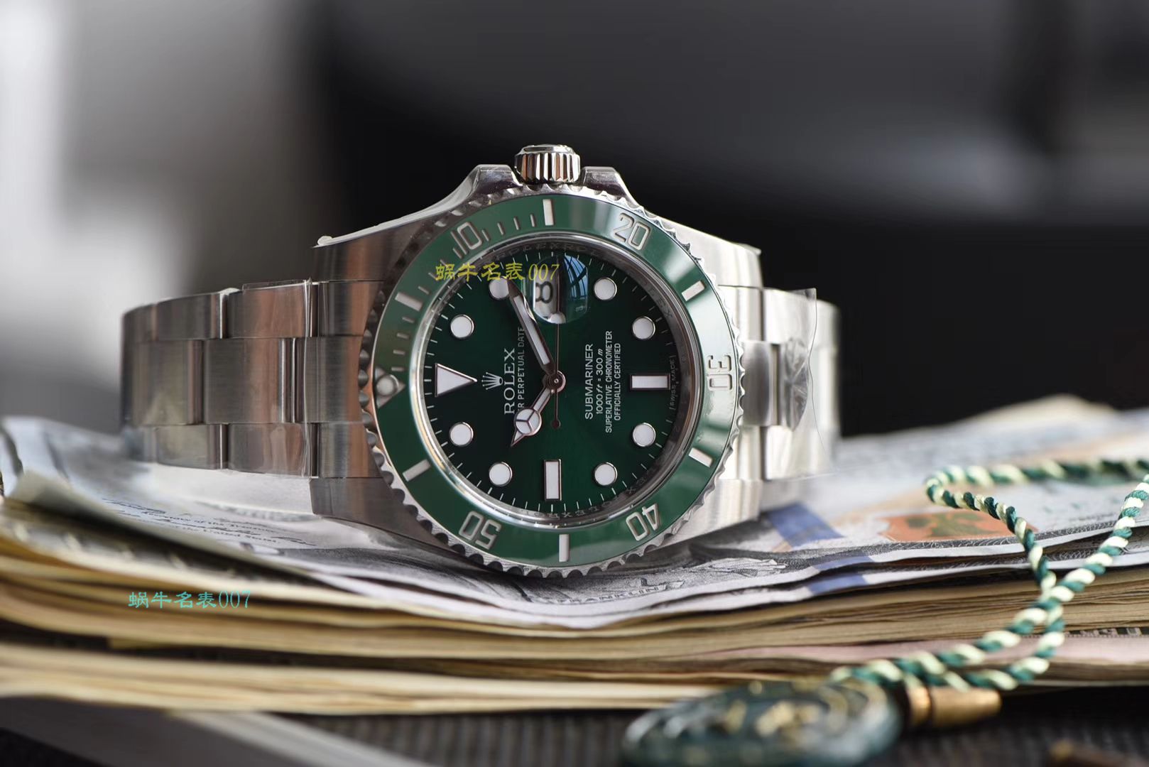   AR劳力士绿水鬼手表  劳力士潜航者型系列116610LV-97200 绿盘腕表 / R318
