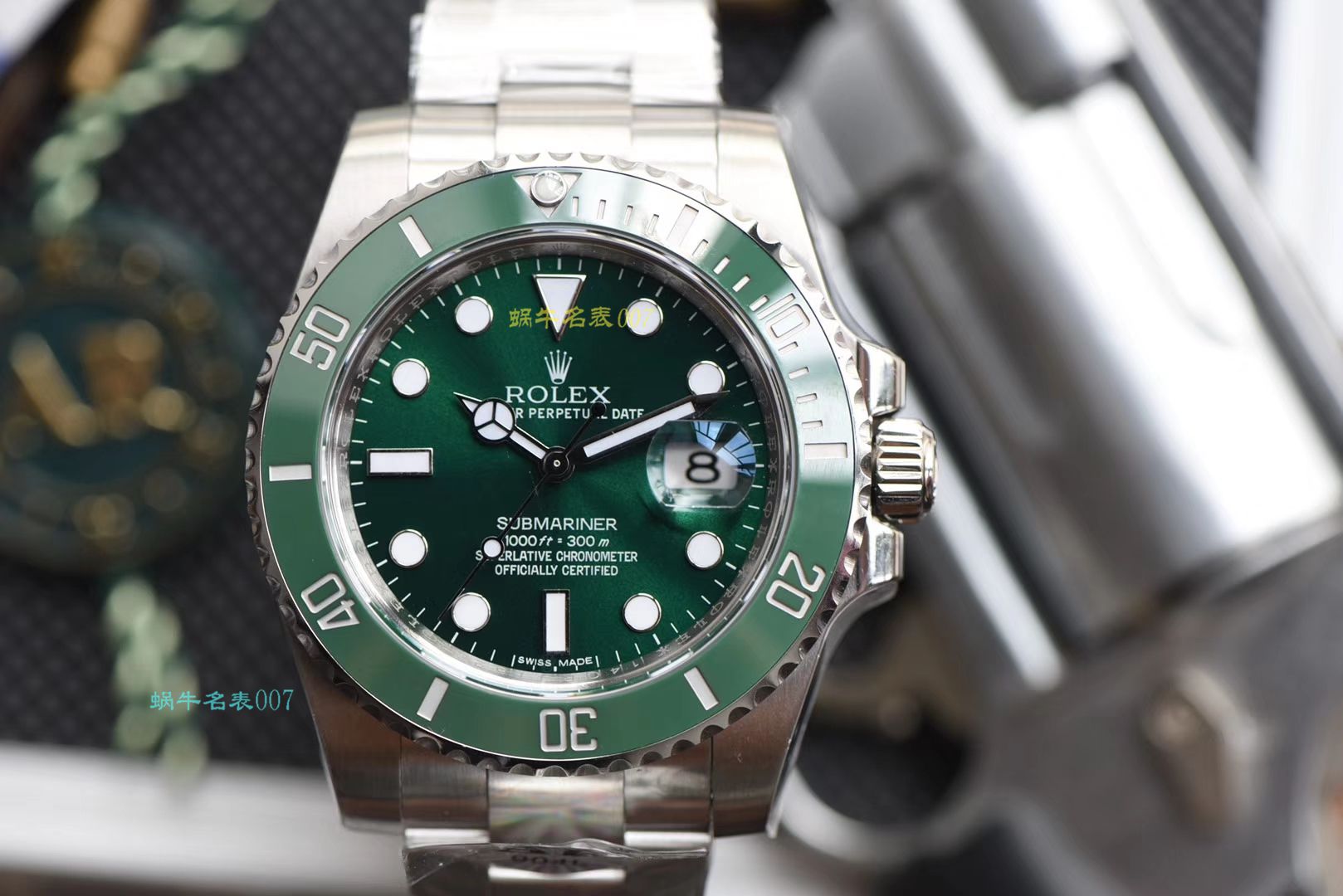   AR劳力士绿水鬼手表  劳力士潜航者型系列116610LV-97200 绿盘腕表 / R318