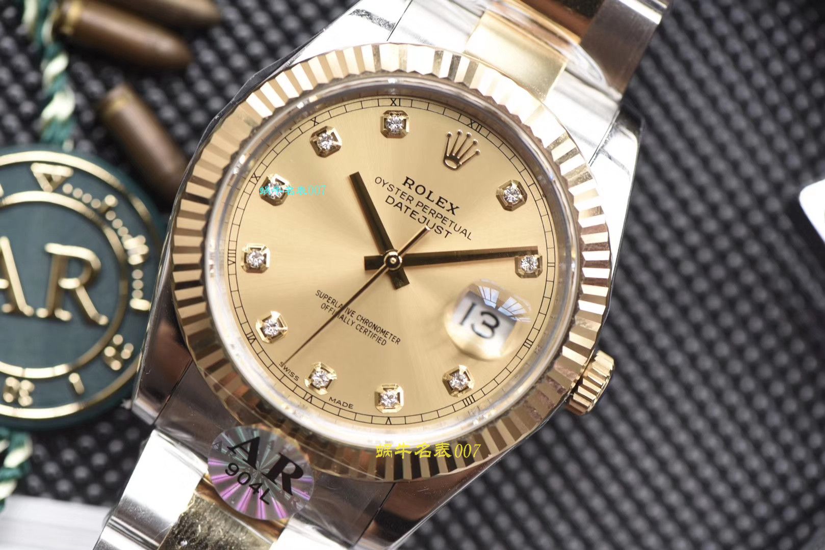 视频评测AR厂官网劳力士41毫米间金日志  劳力士日志型116333-72213 G香槟盘镶钻腕表 / R321