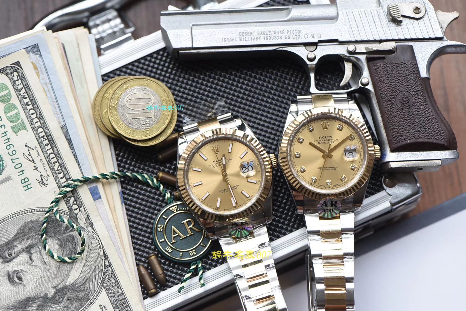 视频评测AR厂官网劳力士41毫米间金日志  劳力士日志型116333-72213 G香槟盘镶钻腕表 / R321