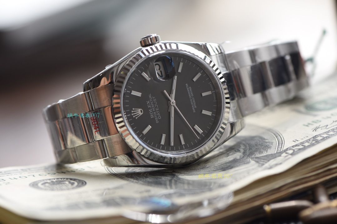 视频评测网  劳力士日志型36系列灰面盘腕表 / R326