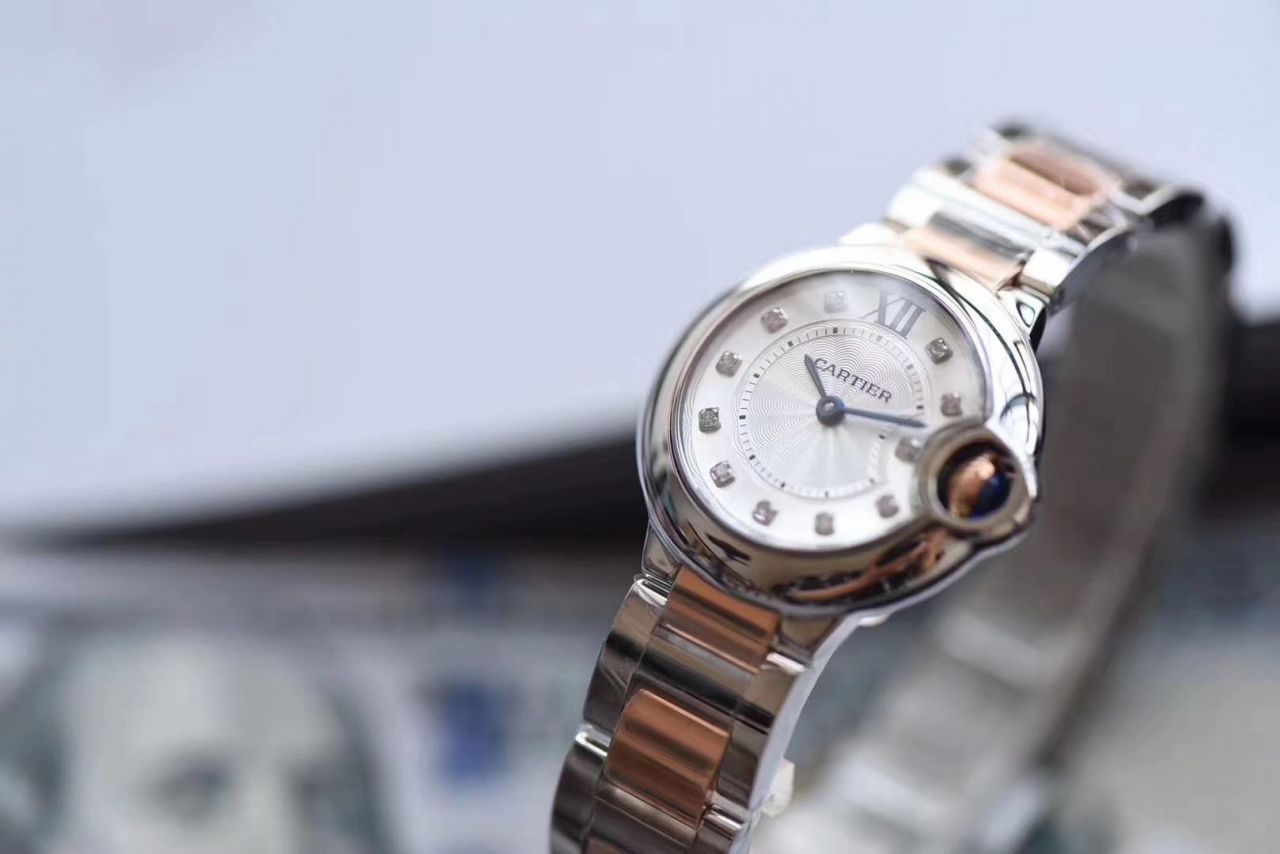   最好的V6厂蓝气球28mm最新升级版本  卡地亚蓝气球系列W3BB0005女士28毫米腕表 / K219