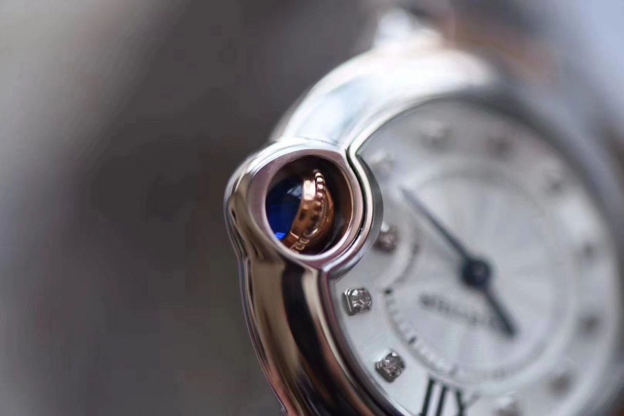   最好的V6厂蓝气球28mm最新升级版本  卡地亚蓝气球系列W3BB0005女士28毫米腕表 / K219