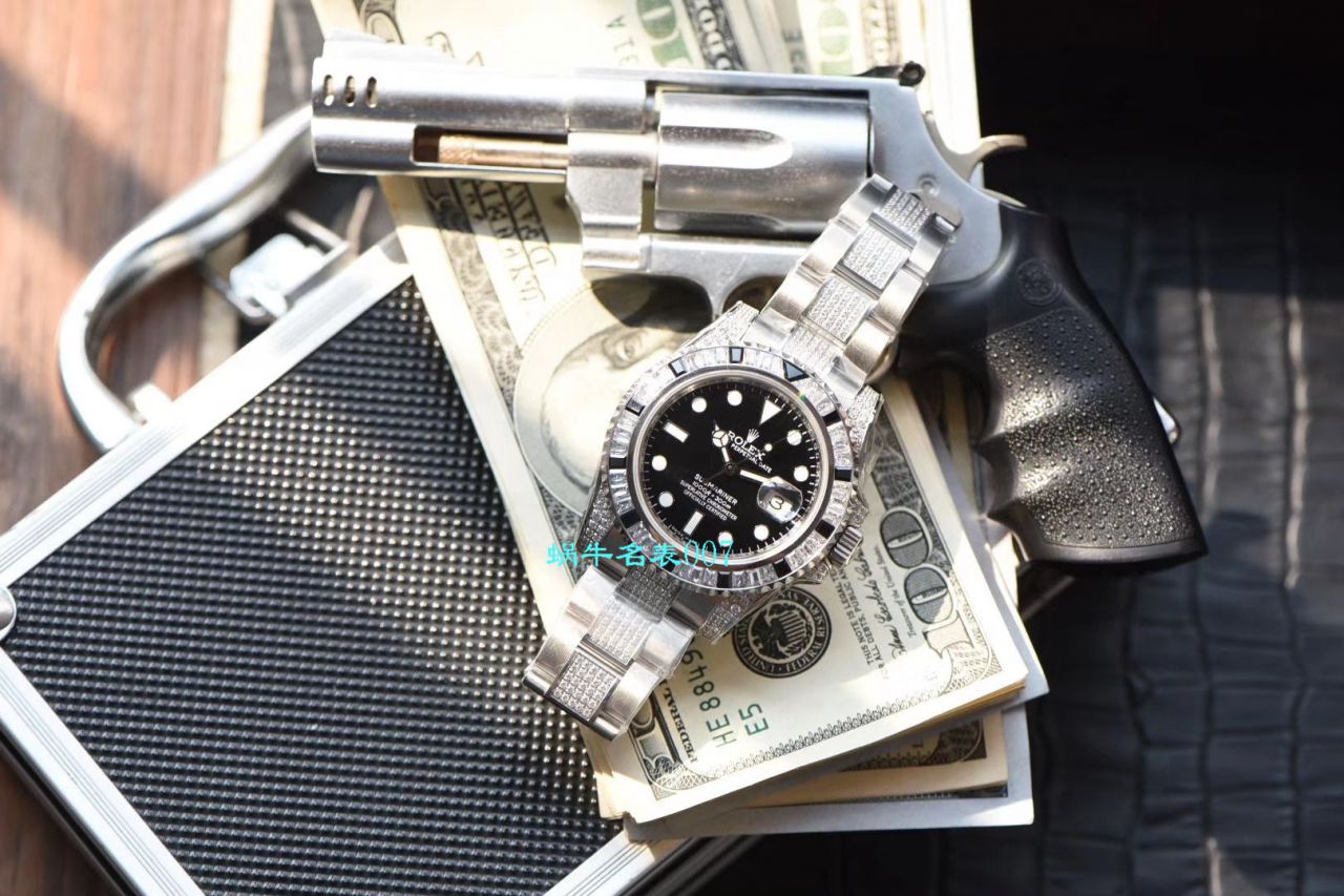   LF厂劳力士表  LF帝皇定制版镶钻黑水鬼，黑钻鬼116610LN-97200  / R367