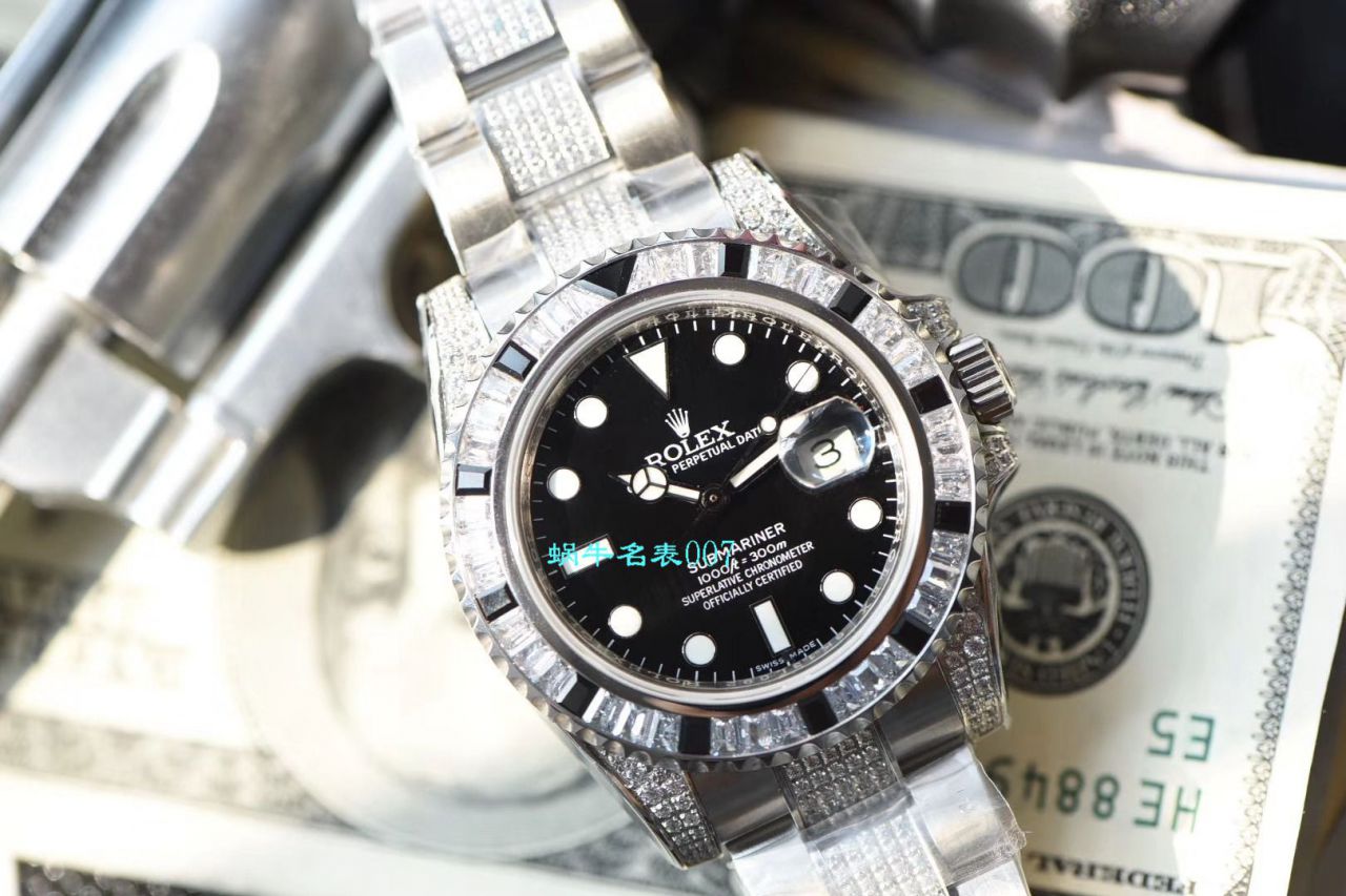  LF厂劳力士表  LF帝皇定制版镶钻黑水鬼，黑钻鬼116610LN-97200  / R367