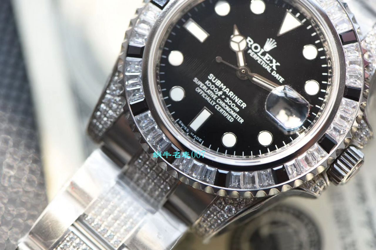   LF厂劳力士表  LF帝皇定制版镶钻黑水鬼，黑钻鬼116610LN-97200  / R367