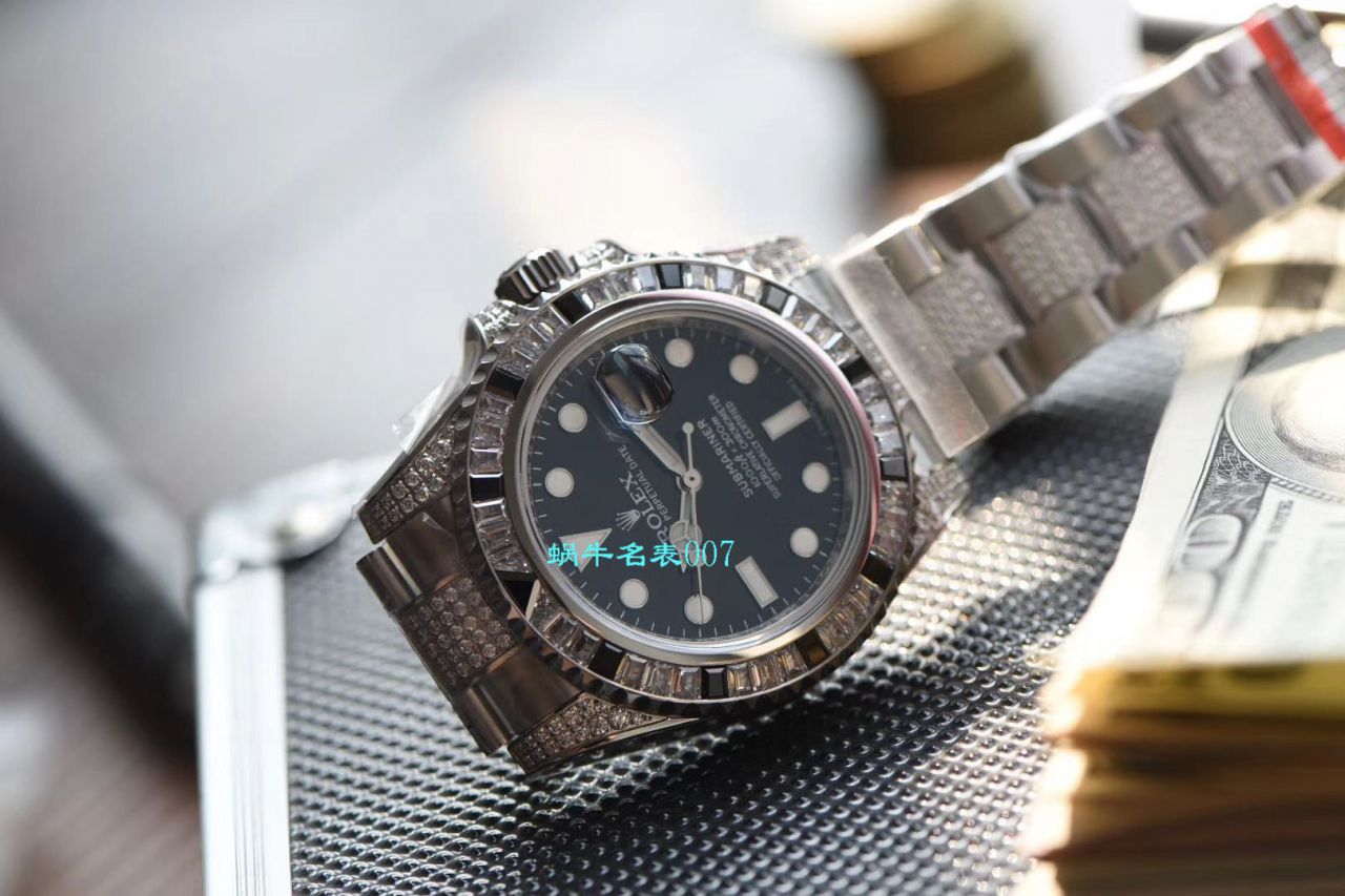   LF厂劳力士表  LF帝皇定制版镶钻黑水鬼，黑钻鬼116610LN-97200  / R367