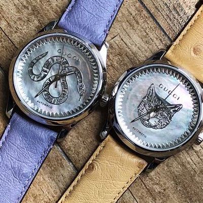   Gucci渠道原单  古驰G-TIMELESS系列YA1264112猫头，YA1264113灵蛇女士腕表