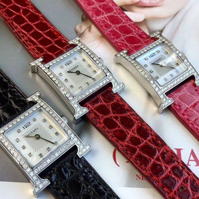   高端定制真钻女表  Hermès爱马仕HEURE H系列W036819WW00，W036766WW00腕表