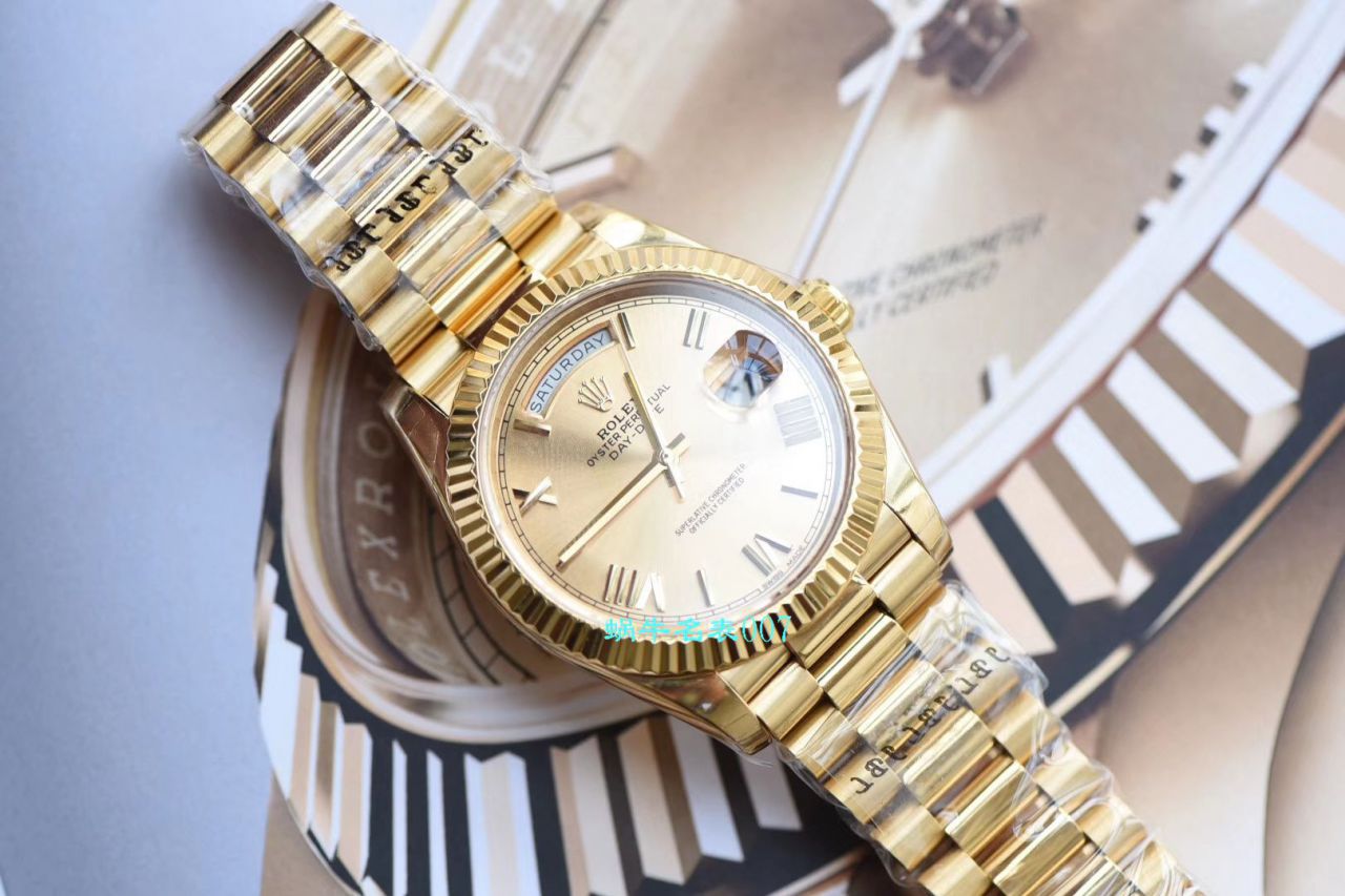   EW厂Rolex表  劳力士星期日历型系列218238-83218 香槟面表盘腕表 / R382