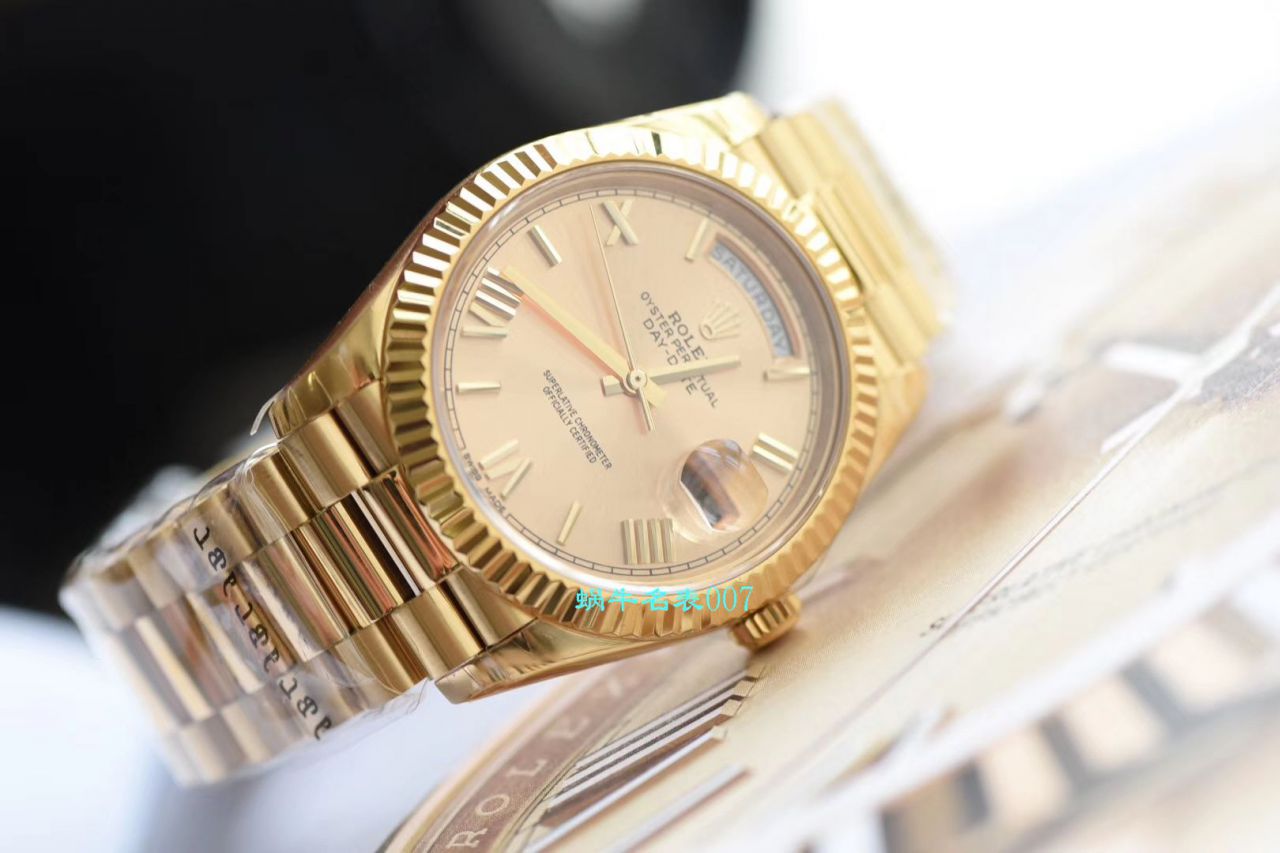   EW厂Rolex表  劳力士星期日历型系列218238-83218 香槟面表盘腕表 / R382