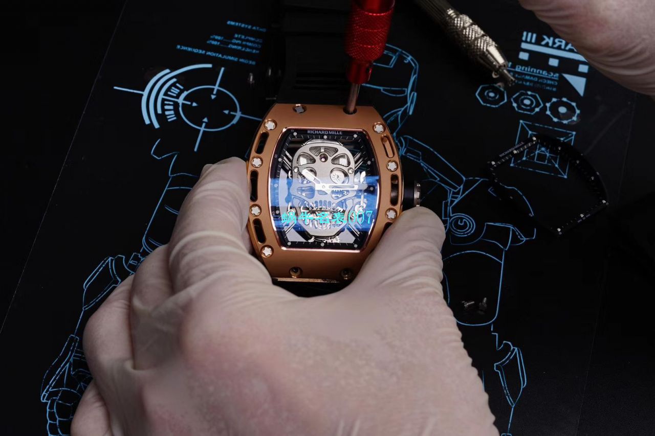 视频评测EUR厂Richard Mille仿表价格  俄罗斯紫金版理查德米勒至尊鬼王RM052 / RM052jin