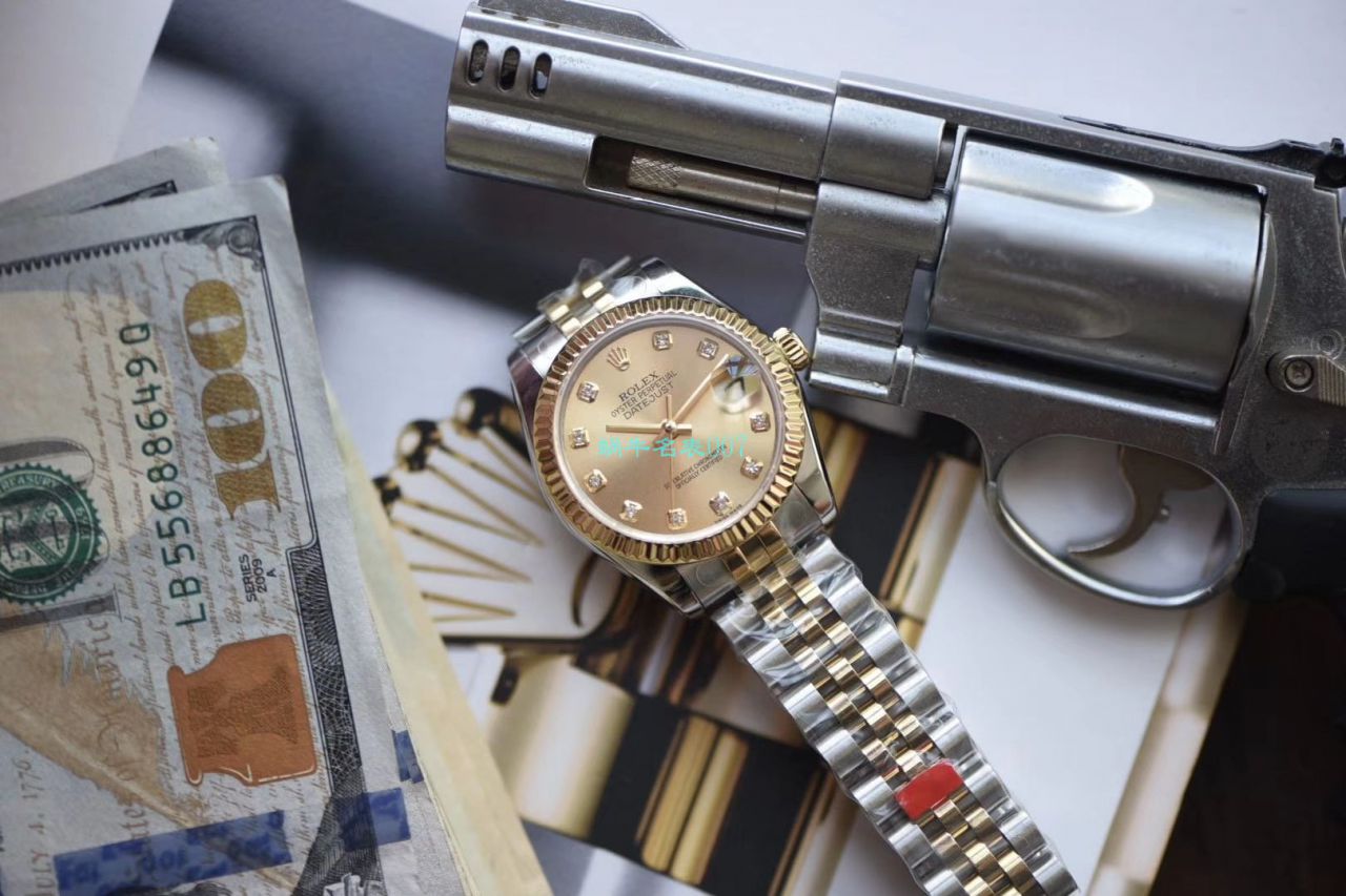   台湾厂ROLEX女表  劳力士女装日志型31毫米系列178273香槟盘腕表 / R510