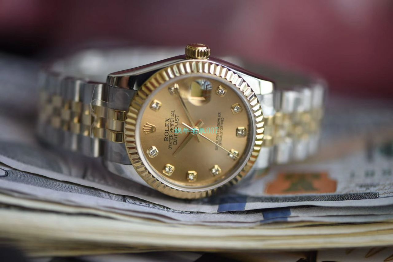   台湾厂ROLEX女表  劳力士女装日志型31毫米系列178273香槟盘腕表 / R510